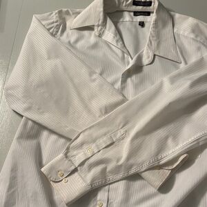Arrow White —- Pinstripe Shirt Mens In  Excellent
Condition
